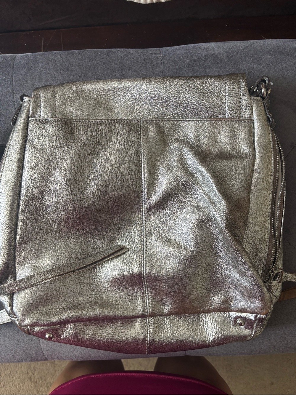 Aimee Kestenberg Metallic Silver Crossbody - Picture 2 of 3